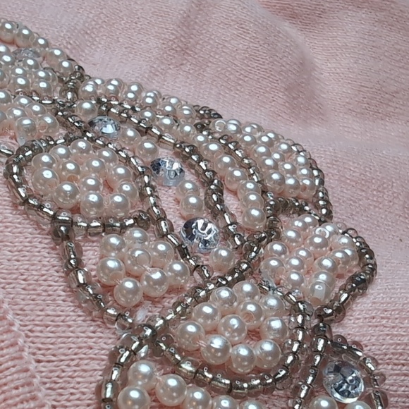NWT Candies Embellished Sweater Beads Pearls Sz M - Picture 2 of 12